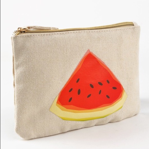 Eco Zippered Canvas Watermelon Slice. Bag - Picture 2 of 3